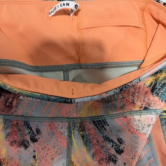 Athleta Girl * Simone Biles Abstract Patterned Leggings with Inside Drawstring - Picture 6 of 7